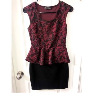 Red & Black Cocktail Dress